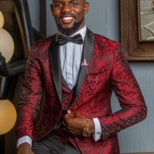 Maroon Tuxedo Wedding Suit for Men in Nairobi | Nairobi Grooms