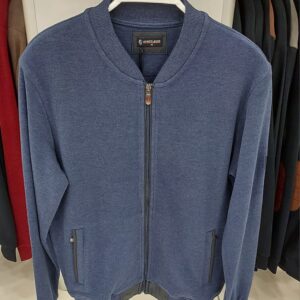 SLATE BLUE ZIPPED SWEATER