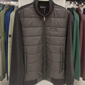 DARK HORIZONTAL-QUILT HYBRID JACKET