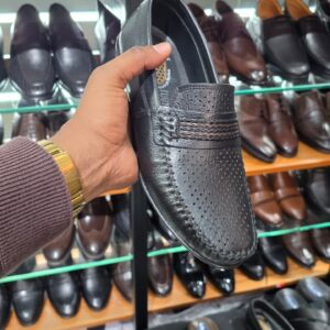 BLACK PERFORATED LOAFER