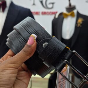 BLACK PERFORATED BELT